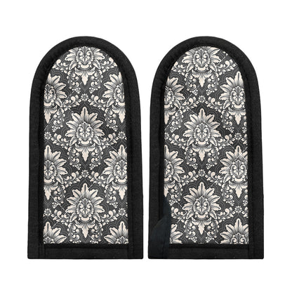 Grey Damask Pattern Print Skillet Handle Cover