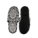 Grey Damask Pattern Print Slippers