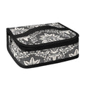 Grey Damask Pattern Print Small Lunch Bag