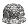 Grey Damask Pattern Print Snapback Cap