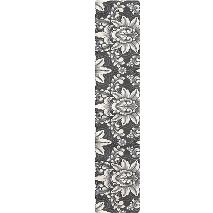 Grey Damask Pattern Print Table Runner