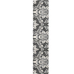 Grey Damask Pattern Print Table Runner