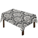 Grey Damask Pattern Print Tablecloth