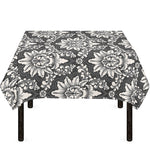 Grey Damask Pattern Print Tablecloth