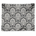Grey Damask Pattern Print Tapestry