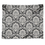Grey Damask Pattern Print Tapestry