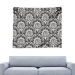 Grey Damask Pattern Print Tapestry