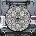 Grey Damask Pattern Print Tire Cover With Camera Hole