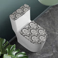 Grey Damask Pattern Print Toilet Lid And Tank Cover Set