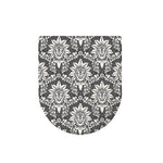 Grey Damask Pattern Print Toilet Lid Cover