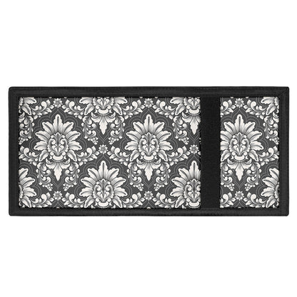 Grey Damask Pattern Print Trifold Wallet