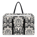 Grey Damask Pattern Print Utility Tote Bag