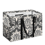 Grey Damask Pattern Print Utility Tote Bag