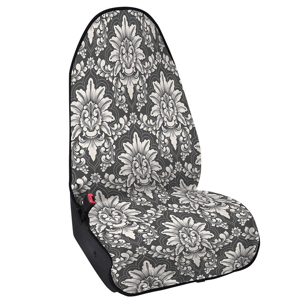Grey Damask Pattern Print Waterproof Car Seat Cover