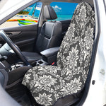 Grey Damask Pattern Print Waterproof Car Seat Cover