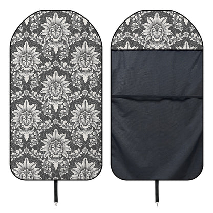Grey Damask Pattern Print Waterproof Car Seat Cover