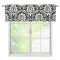 Grey Damask Pattern Print Window Valance