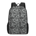Grey Digital Camo Pattern Print 17 Inch Backpack