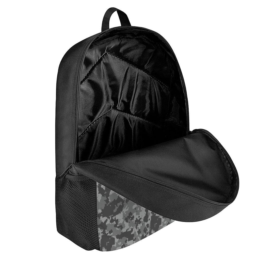 Grey Digital Camo Pattern Print 17 Inch Backpack