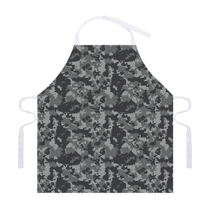 Grey Digital Camo Pattern Print Adjustable Apron