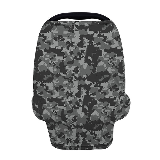 Grey Digital Camo Pattern Print Baby Seat Cover