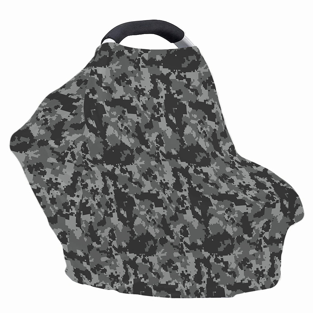 Grey Digital Camo Pattern Print Baby Seat Cover