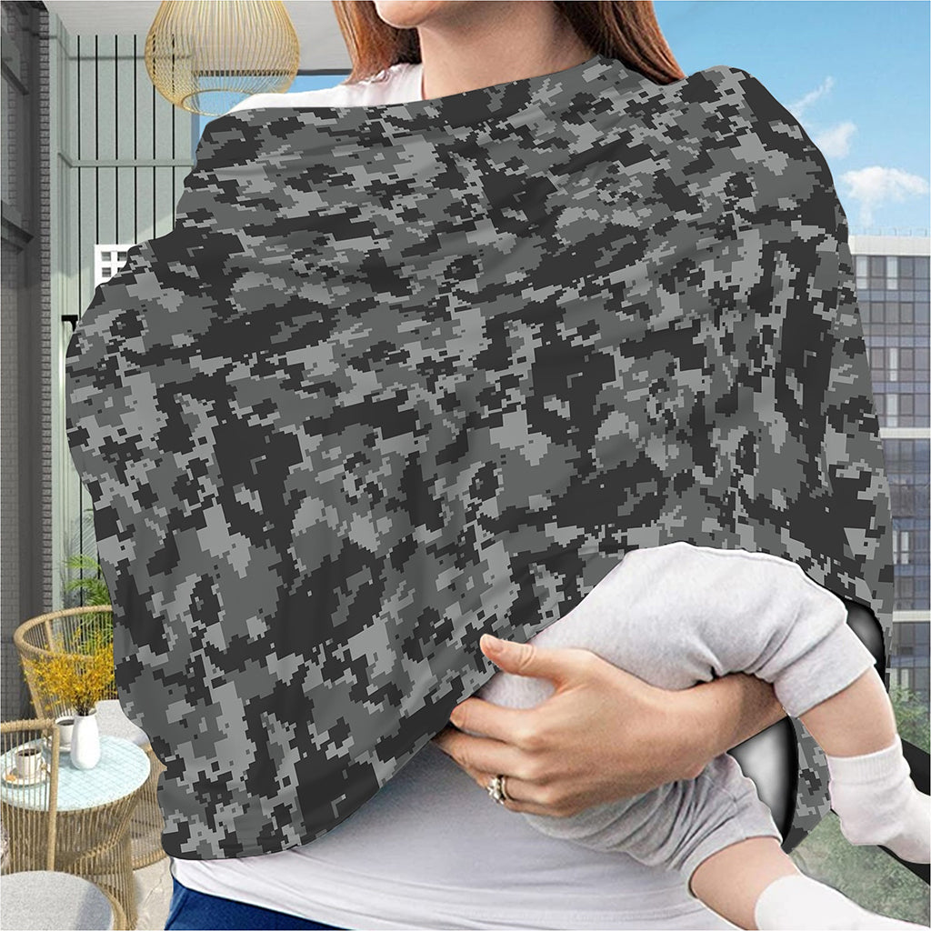 Grey Digital Camo Pattern Print Baby Seat Cover