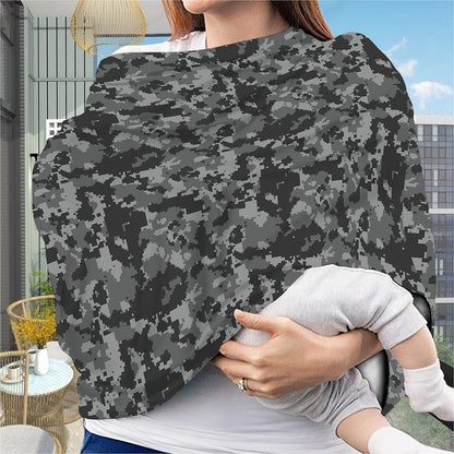 Grey Digital Camo Pattern Print Baby Seat Cover