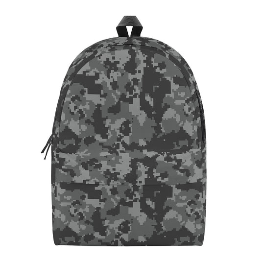Grey Digital Camo Pattern Print Backpack