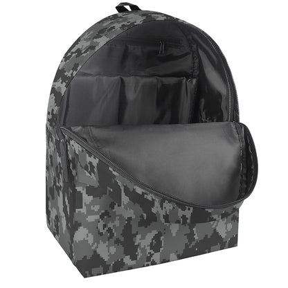 Grey Digital Camo Pattern Print Backpack