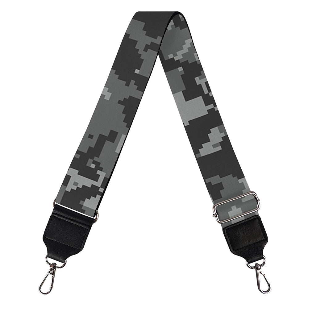 Grey Digital Camo Pattern Print Bag Strap
