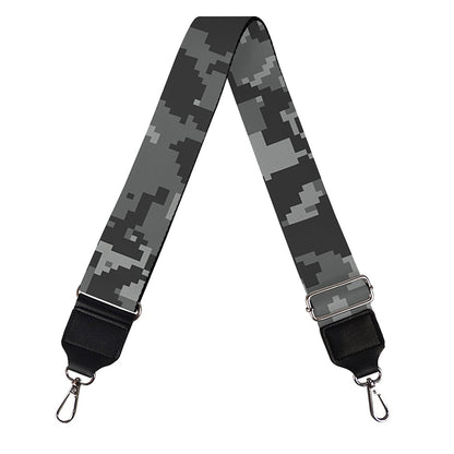 Grey Digital Camo Pattern Print Bag Strap