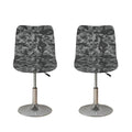 Grey Digital Camo Pattern Print Bar Stool Covers