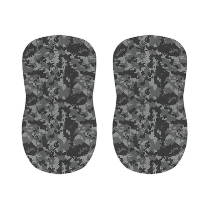 Grey Digital Camo Pattern Print Bar Stool Covers