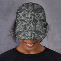 Grey Digital Camo Pattern Print Baseball Cap