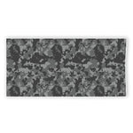 Grey Digital Camo Pattern Print Beach Towel