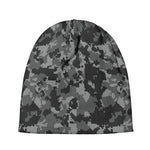 Grey Digital Camo Pattern Print Beanie