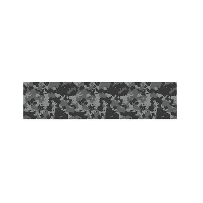 Grey Digital Camo Pattern Print Bed Runner