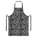 Grey Digital Camo Pattern Print Bib Apron With Pocket