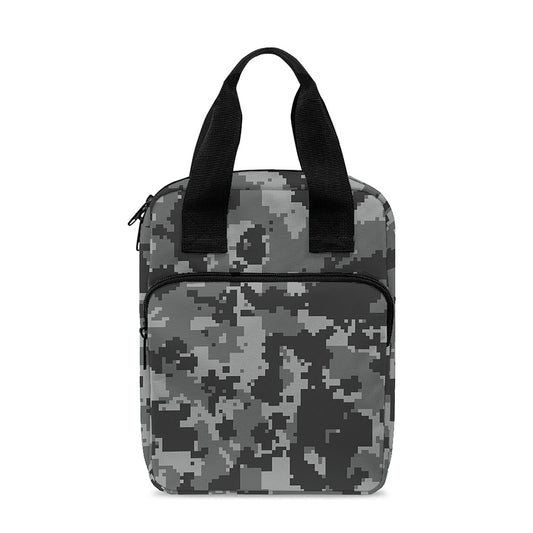 Grey Digital Camo Pattern Print Bible Tote Bag