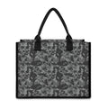 Grey Digital Camo Pattern Print Canvas Tote Bag