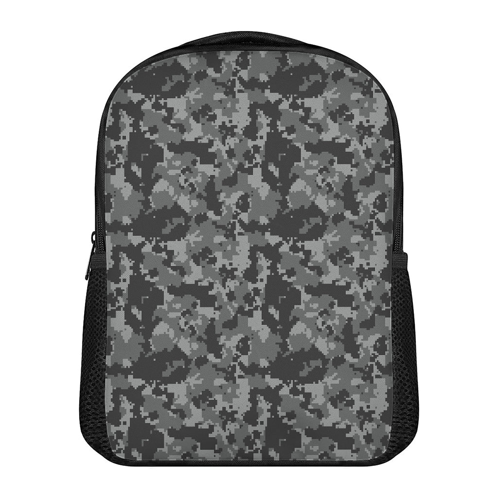 Grey Digital Camo Pattern Print Casual Backpack
