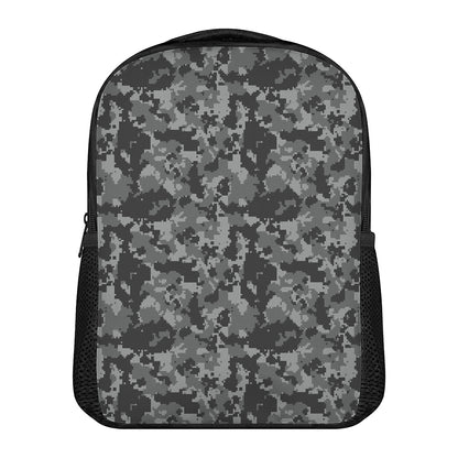 Grey Digital Camo Pattern Print Casual Backpack