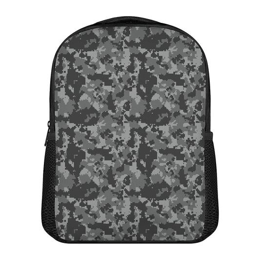 Grey Digital Camo Pattern Print Casual Backpack