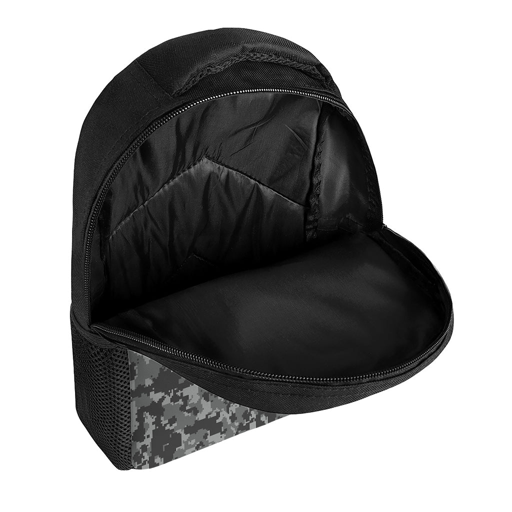 Grey Digital Camo Pattern Print Casual Backpack