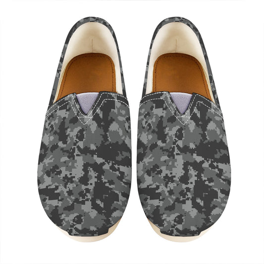 Grey Digital Camo Pattern Print Casual Shoes