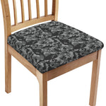Grey Digital Camo Pattern Print Chair Cushion Cover