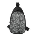 Grey Digital Camo Pattern Print Sling Bag