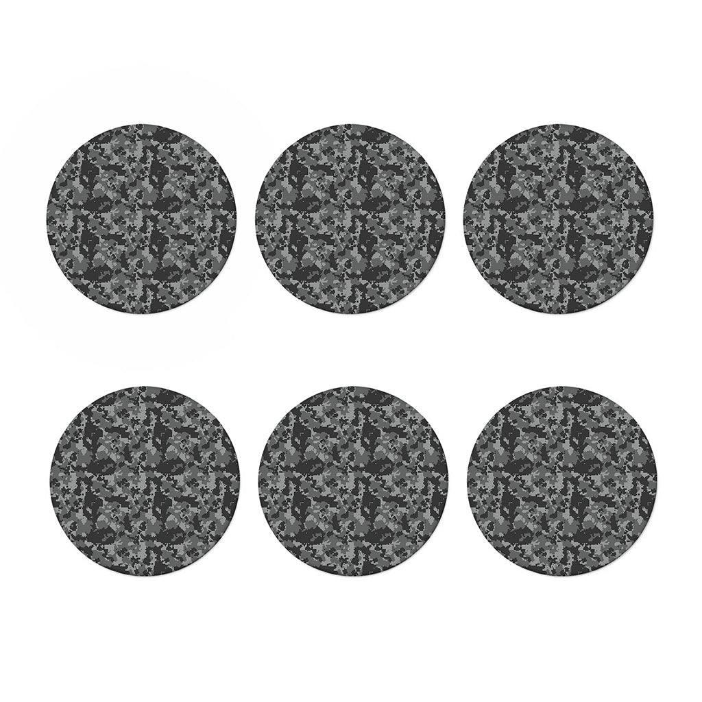 Grey Digital Camo Pattern Print Coaster Set