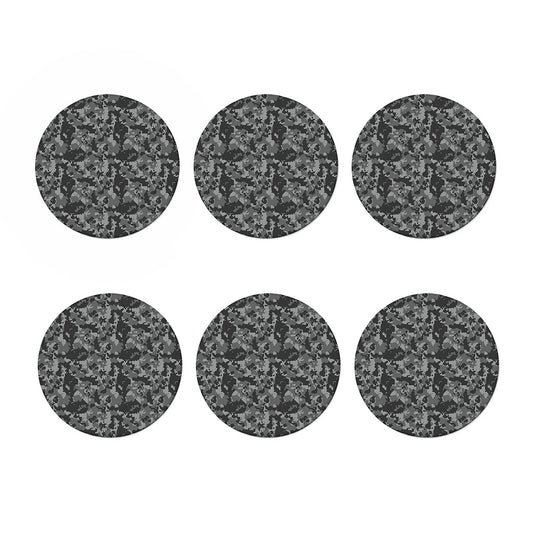 Grey Digital Camo Pattern Print Coaster Set